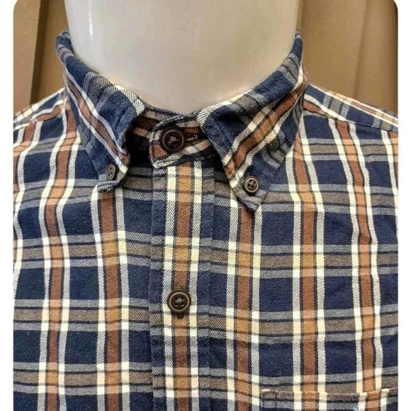 U.S. Polo Assn Brown Plaid Long Sleeve  Dress Shirt Size Medium - Picture 3 of 10